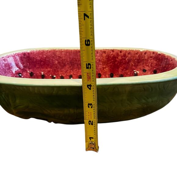 Watermelon Bowl MCM Long Ceramic Fruit Bowl VTG - Picture 2 of 7